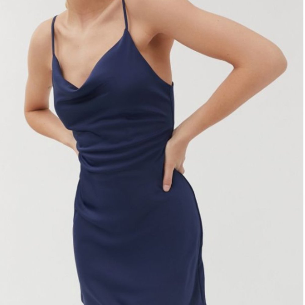 Brand New Blue Silky Slip Dress